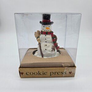 Vtg Shaker Hearth Snowman Snowflake Cookie Press 1997 Baking Christmas Holiday